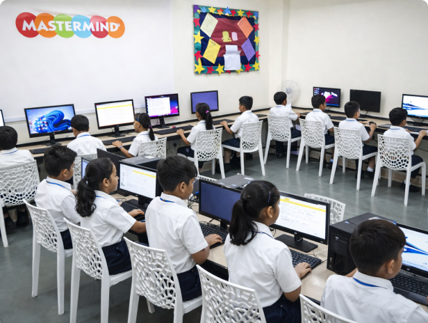 Computer lab with modern systems at Mastermind High School, Indore